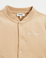 Gilet en molleton brod&eacute; Coloris camel  Natalys