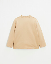 Gilet en molleton brod&eacute; Coloris camel  Natalys