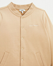 Gilet en molleton brod&eacute; Coloris camel  Natalys