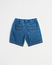 Bermuda en denim brut Coloris bleu fonc&eacute;  Natalys