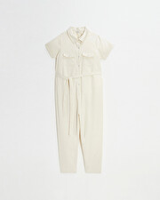 Combinaison longue en twill Coloris beige  Natalys