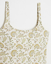 Maillot de bain anti UV Imprim&eacute; fleurs  Cache coeur