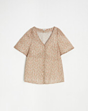 Blouse manches courtes Imprimé fleurs Natalys