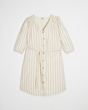 Robe ray&eacute;e en voile de coton Coloris &eacute;cru  Natalys