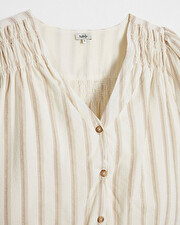 Robe ray&eacute;e en voile de coton Coloris &eacute;cru  Natalys