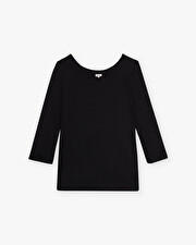 Tee-shirt noir col danseuse En coton bio  Natalys