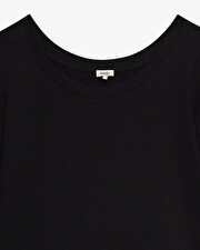 Tee-shirt noir col danseuse En coton bio  Natalys