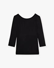 Tee-shirt noir col danseuse En coton bio  Natalys
