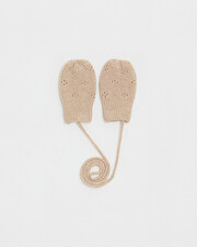 Moufles en tricot ajour&eacute; Coloris beige  Natalys