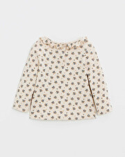 T-shirt manches longues Imprim&eacute; boutons d'or  Natalys