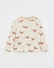T-shirt manches longues imprimé Imprimé renards Natalys