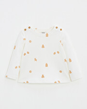 T-shirt manches longues imprim&eacute; Imprim&eacute; biscuits  Natalys