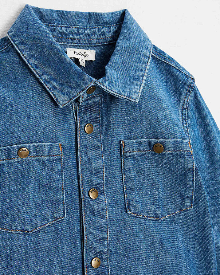 Chemise manches longues denim Coloris bleu  Natalys
