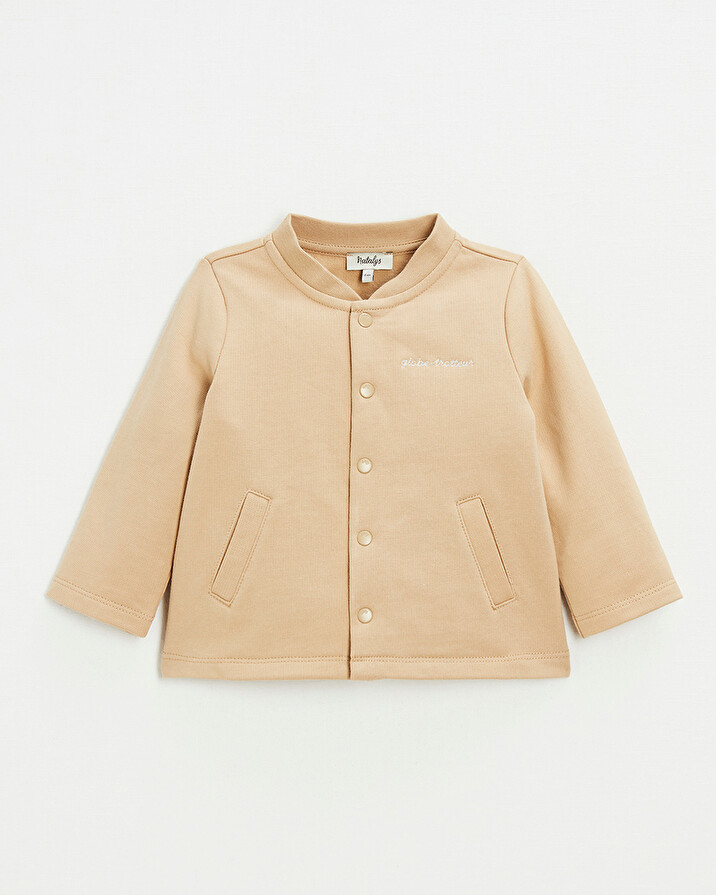 Gilet en molleton brod&eacute; Coloris camel  Natalys