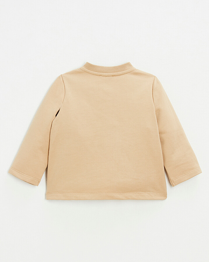 Gilet en molleton brod&eacute; Coloris camel  Natalys