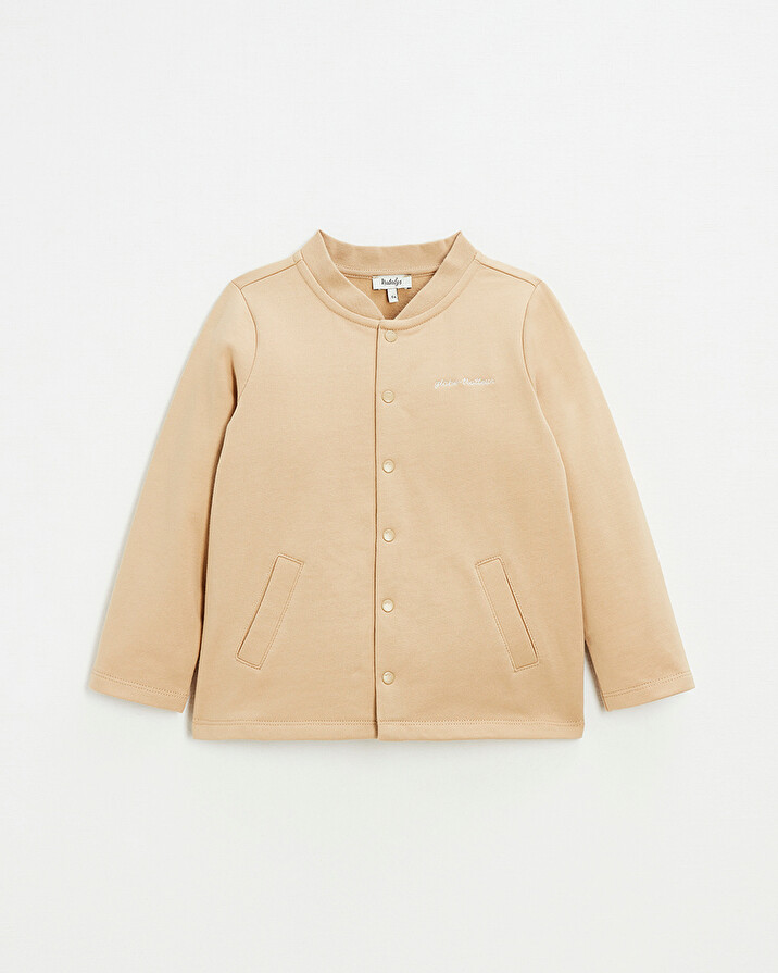 Gilet en molleton brod&eacute; Coloris camel  Natalys