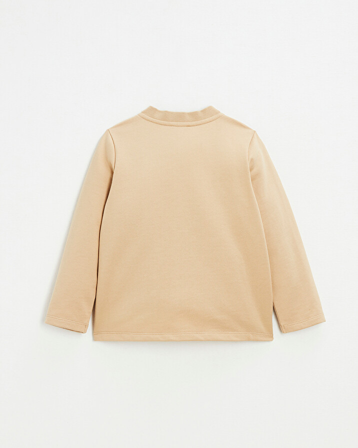 Gilet en molleton brod&eacute; Coloris camel  Natalys