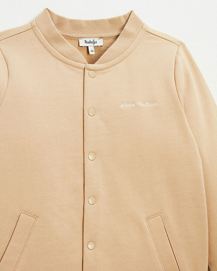 Gilet en molleton brod&eacute; Coloris camel  Natalys