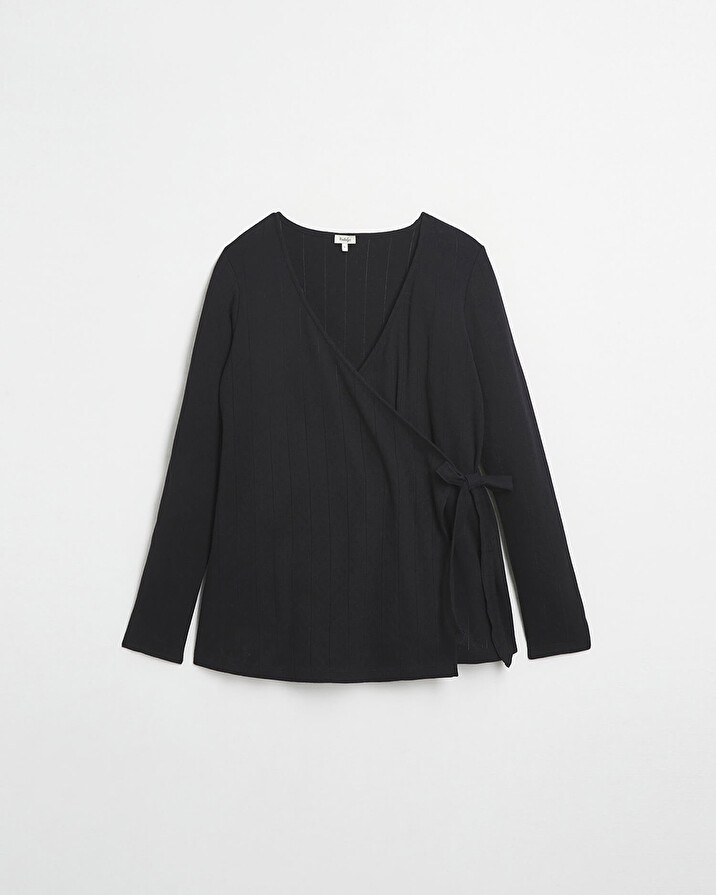 Cardigan cache-coeur en coton Coloris noir Natalys