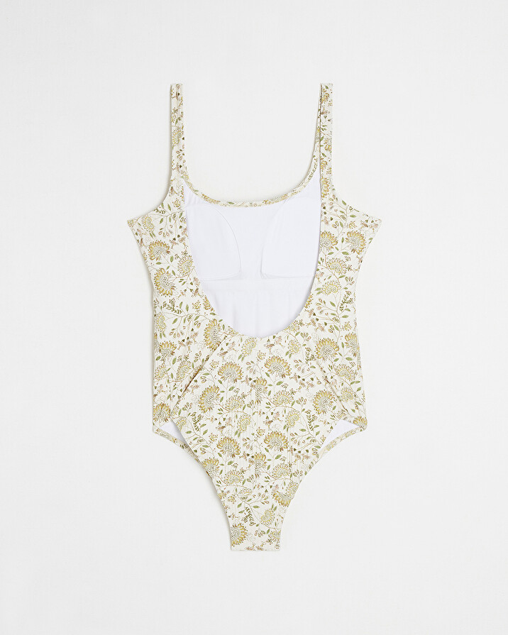 Maillot de bain anti UV Imprim&eacute; fleurs  Cache coeur