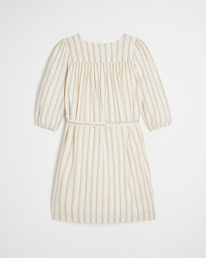 Robe ray&eacute;e en voile de coton Coloris &eacute;cru  Natalys