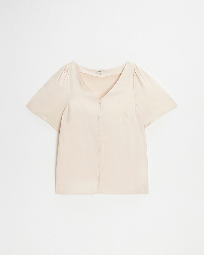 Blouse manches courtes Coloris rose p&acirc;le  Natalys
