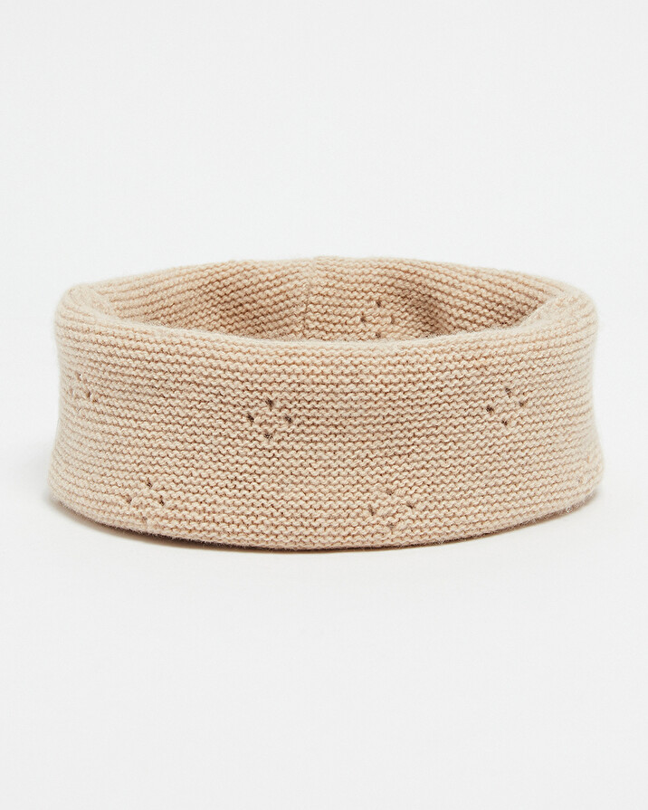 Snood en tricot ajour&eacute; Colori beige chin&eacute;  Natalys