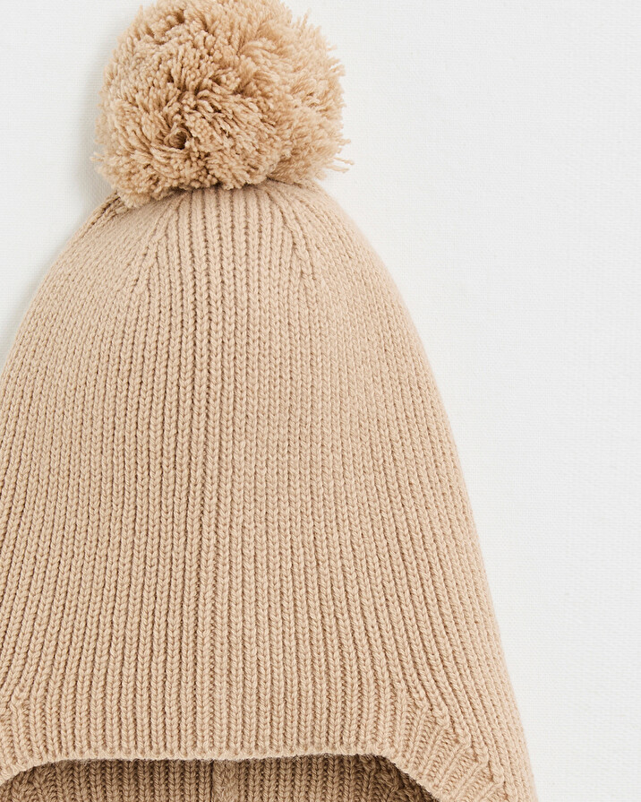 Bonnet en laine m&eacute;rinos Coloris beige  Natalys