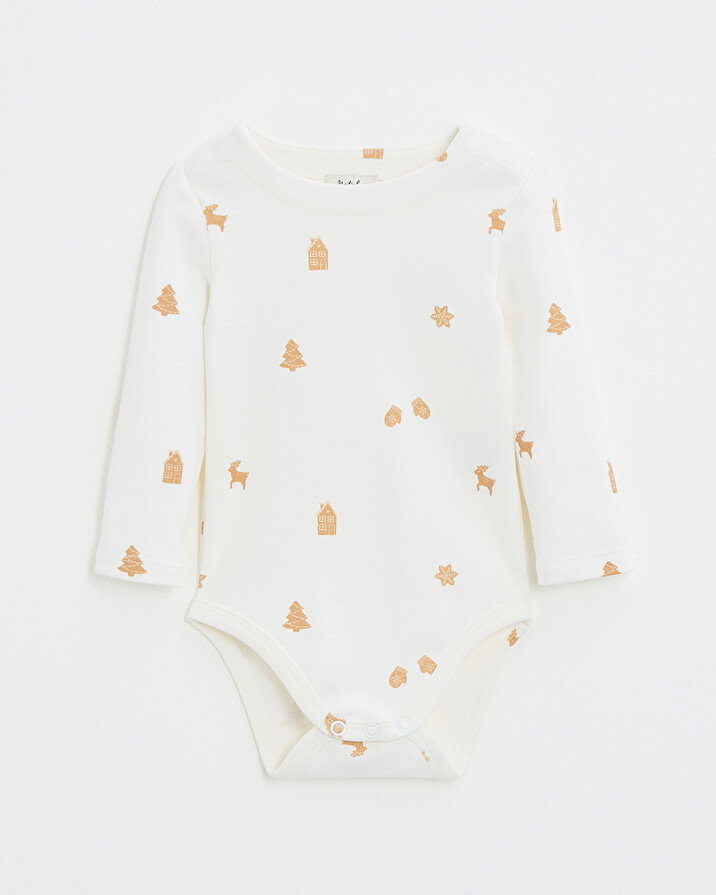 Body manches longues imprim&eacute; Imprim&eacute; biscuits  Natalys