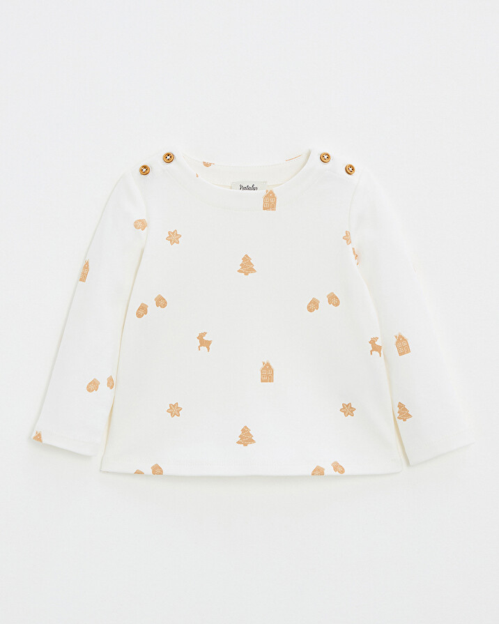 T-shirt manches longues imprim&eacute; Imprim&eacute; biscuits  Natalys