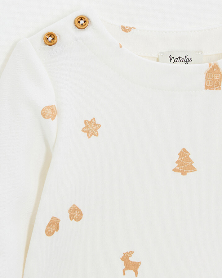 T-shirt manches longues imprim&eacute; Imprim&eacute; biscuits  Natalys