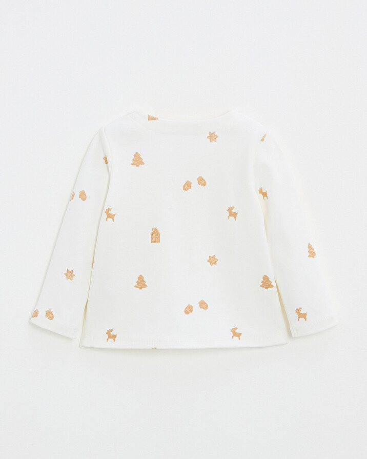T-shirt manches longues imprim&eacute; Imprim&eacute; biscuits  Natalys