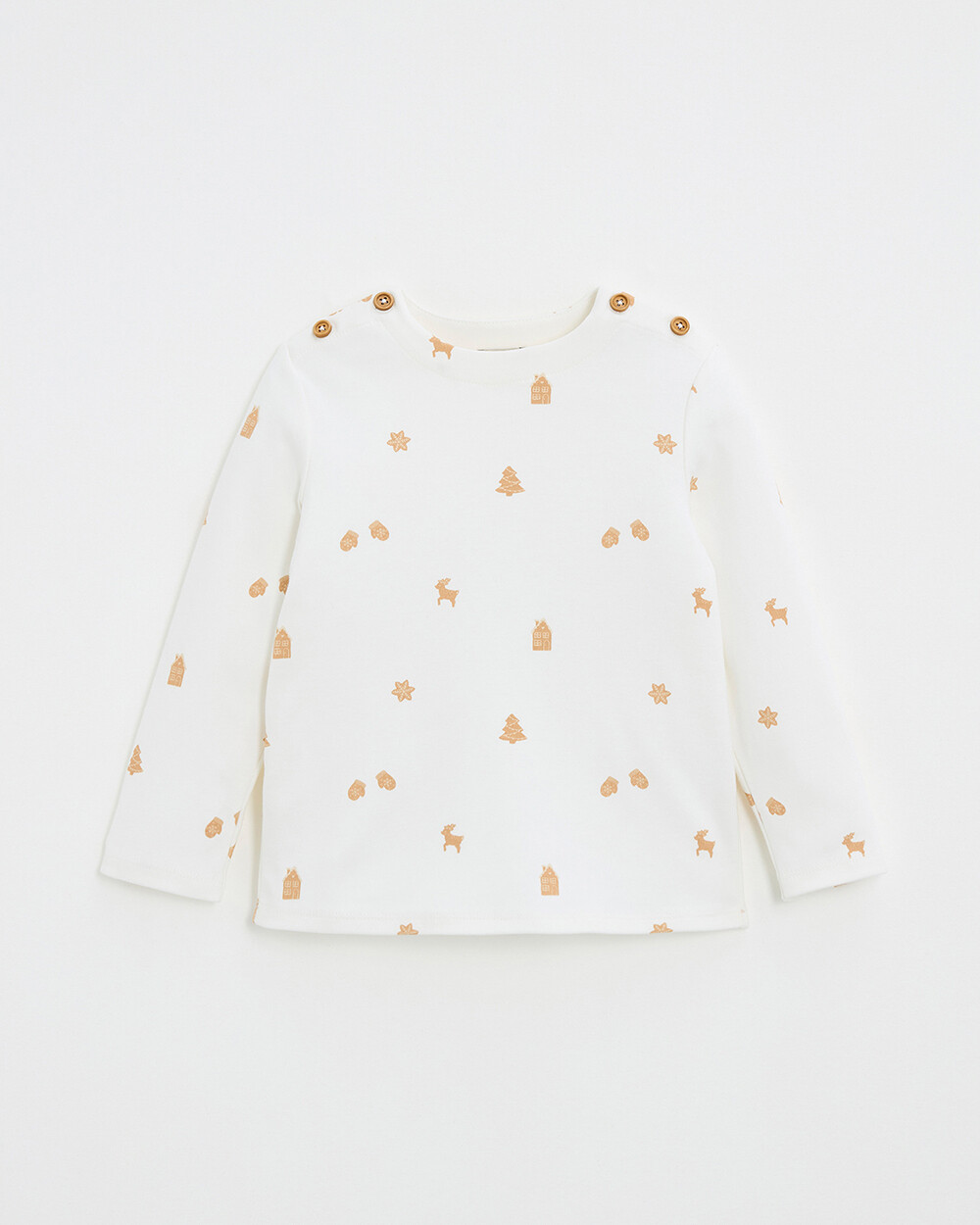 T-shirt manches longues imprim&eacute; Imprim&eacute; biscuits  Natalys