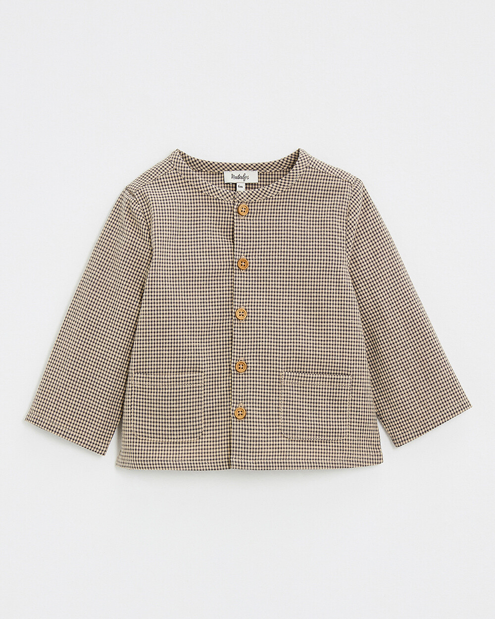 Chemise en vichy Coloris gris anthracite chin&eacute;/beige  Natalys