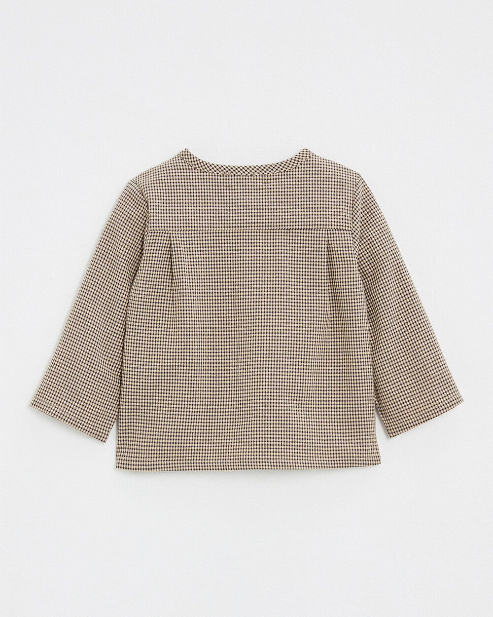 Chemise en vichy Coloris gris anthracite chin&eacute;/beige  Natalys