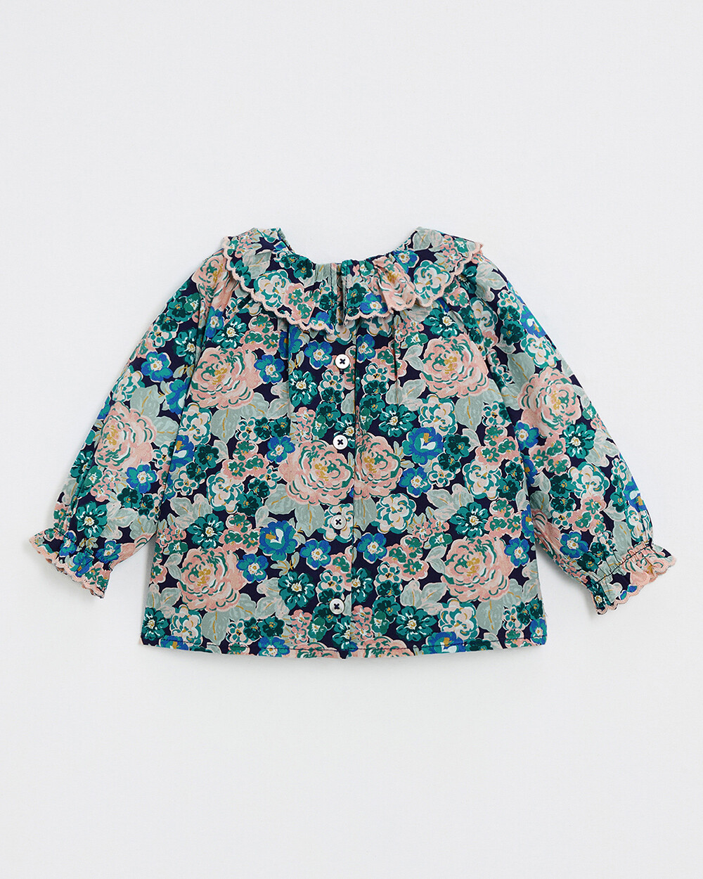 Blouse en popeline imprim&eacute; Imprim&eacute; grosses fleurs  Natalys