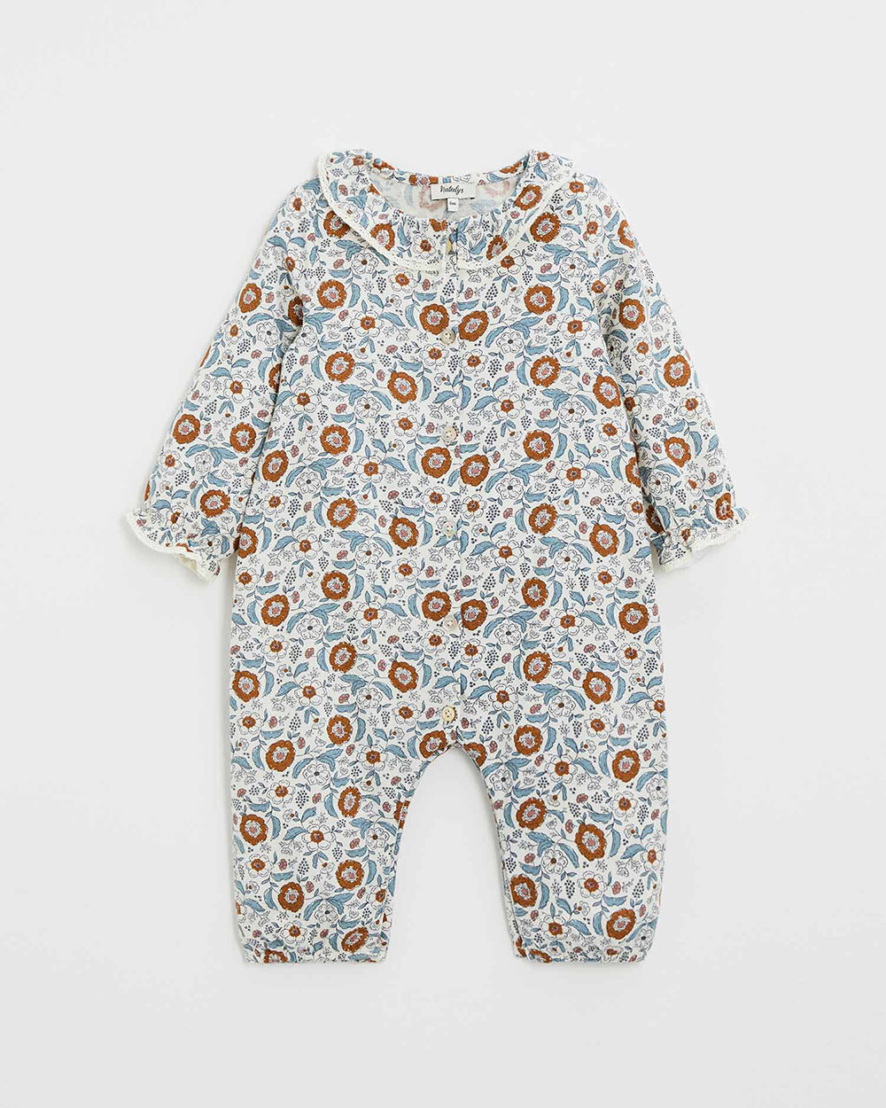 Pyjama une pi&egrave;ce en imprim&eacute; Imprim&eacute; fleurs folk  Natalys