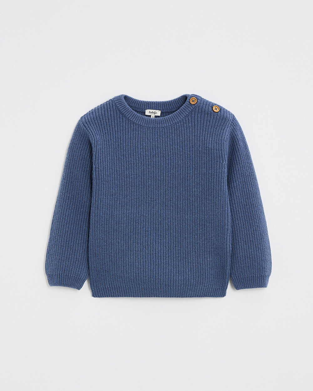 Pull en tricot fantaisie Coloris bleu nocturne Natalys