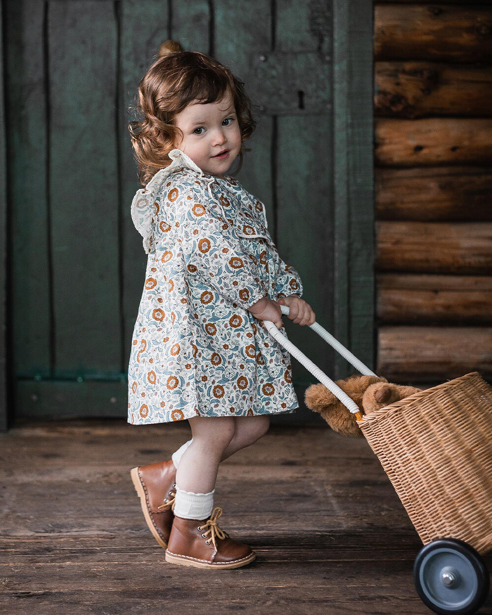 Robe manches longues imprim&eacute; Imprim&eacute; fleurs folk  Natalys