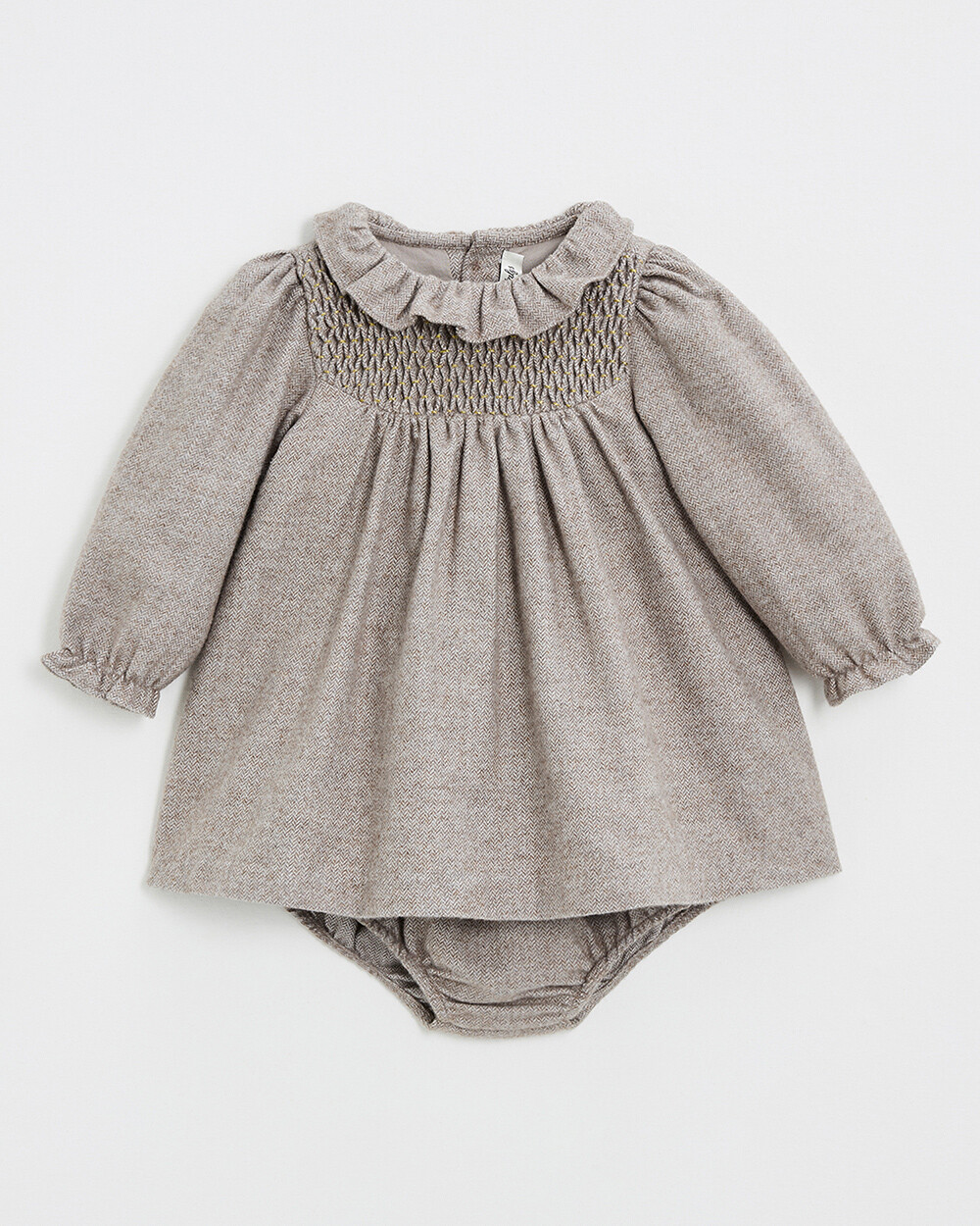 Robe manches longues flanelle Coloris beige  Natalys