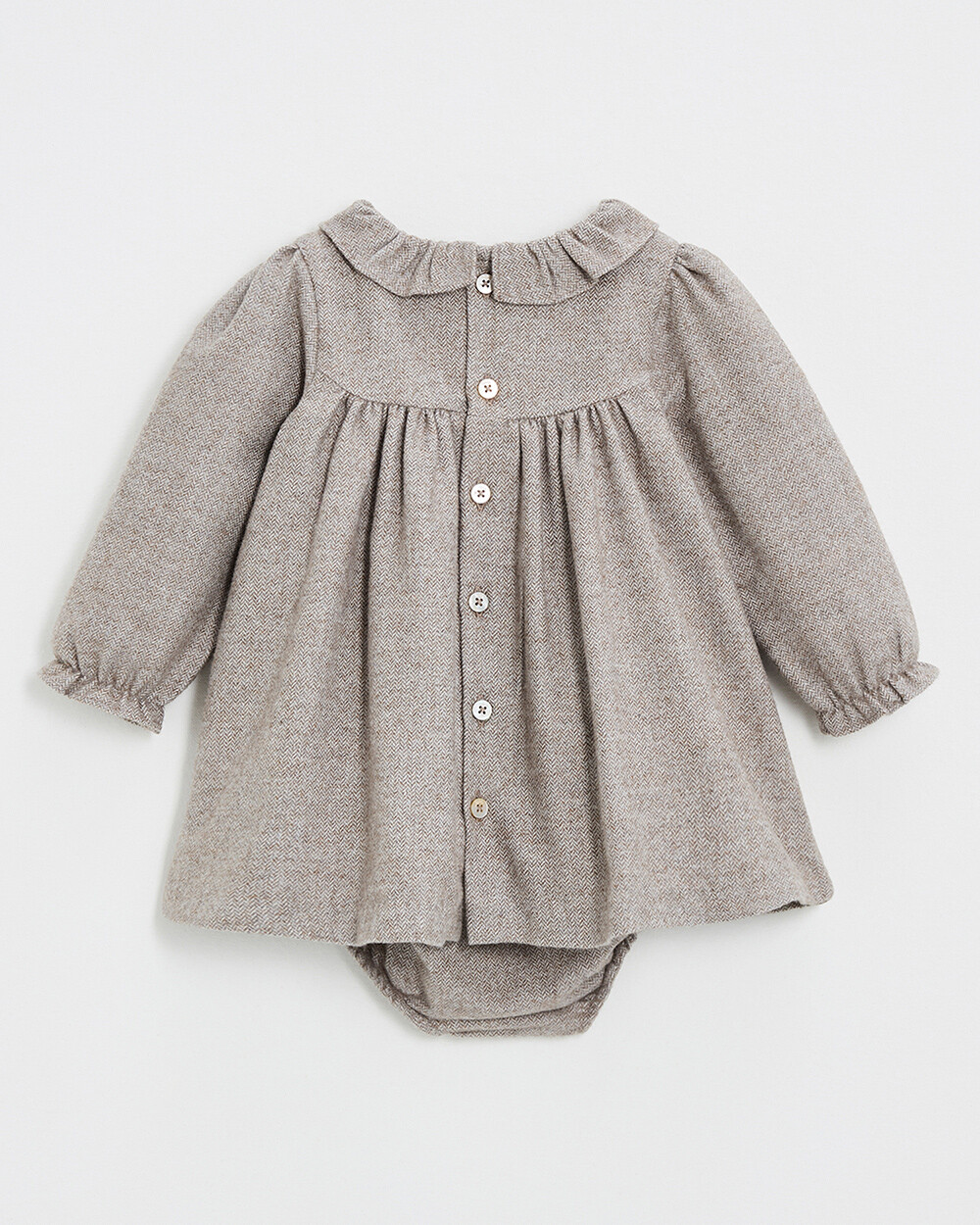 Robe manches longues flanelle Coloris beige  Natalys
