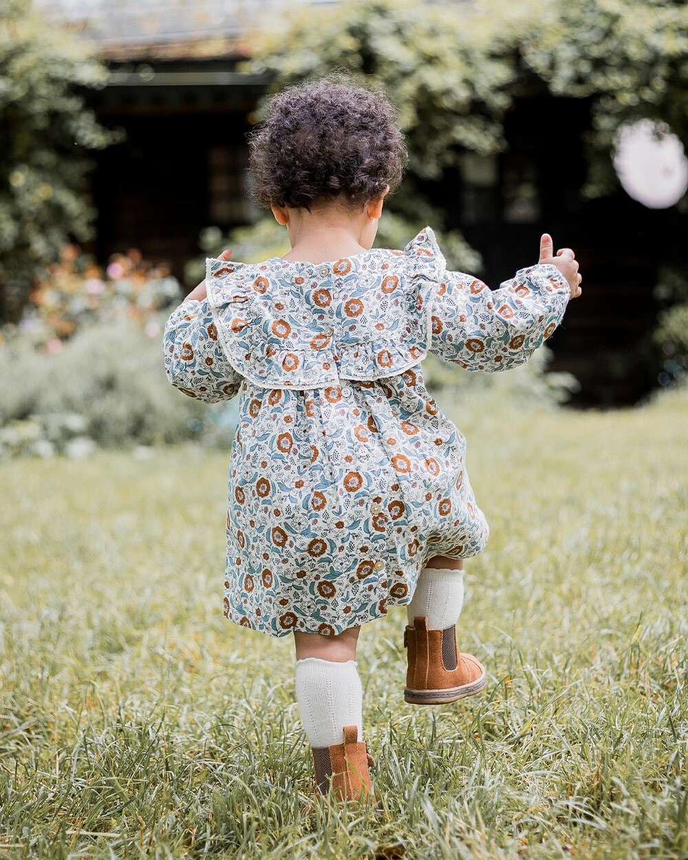 Robe manches longues imprim&eacute; Imprim&eacute; fleurs folk  Natalys