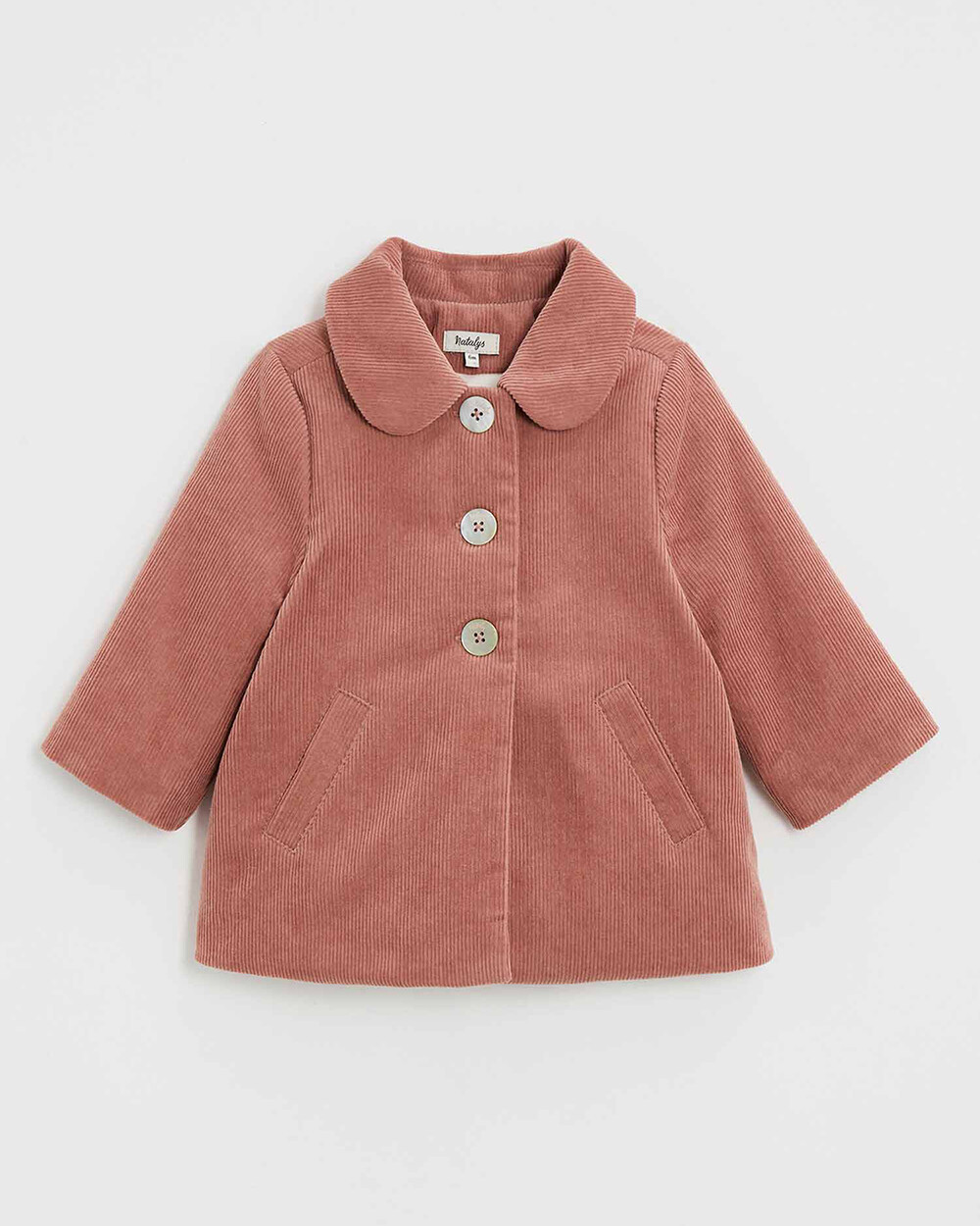 Manteau en velours c&ocirc;tel&eacute; Colors rose b&eacute;gonia  Natalys