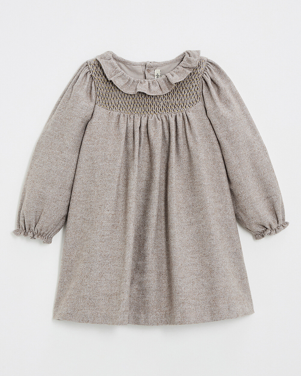 Robe manches longues flanelle Coloris beige  Natalys