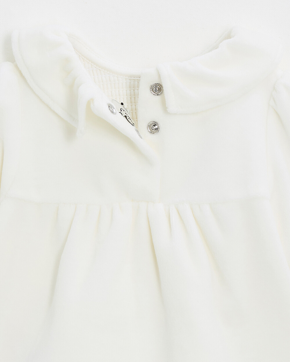 Pyjama deux pi&egrave;ces en velours smock&eacute; Coloris &eacute;cru  Natalys