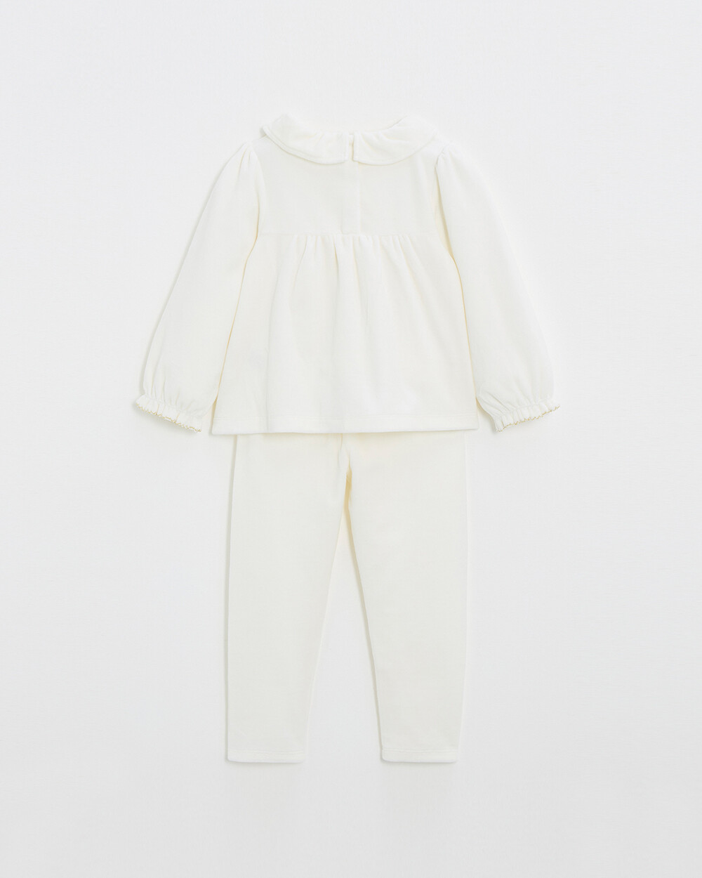 Pyjama deux pi&egrave;ces enfant en velours Coloris &eacute;cru  Natalys