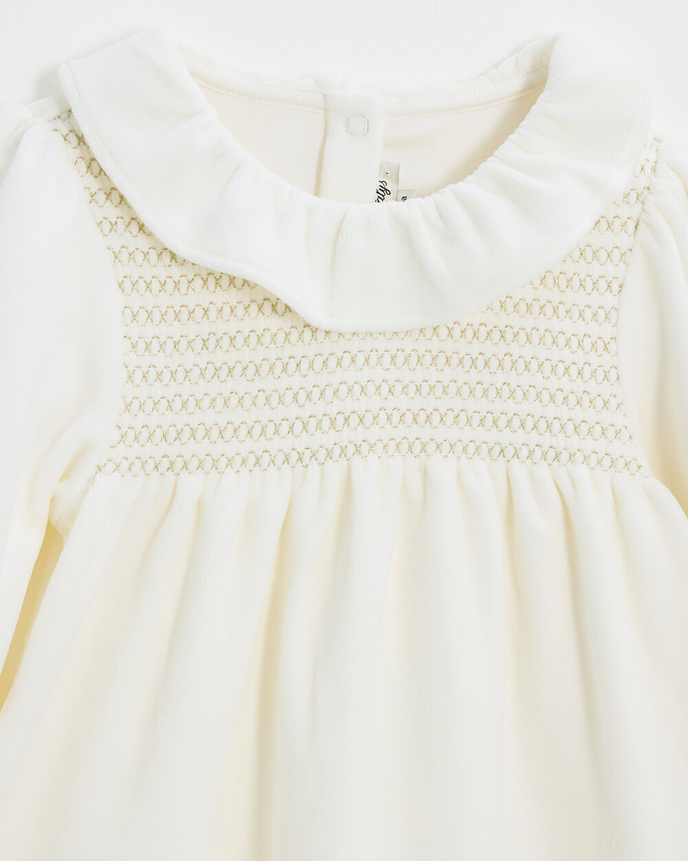 Pyjama deux pi&egrave;ces enfant en velours Coloris &eacute;cru  Natalys