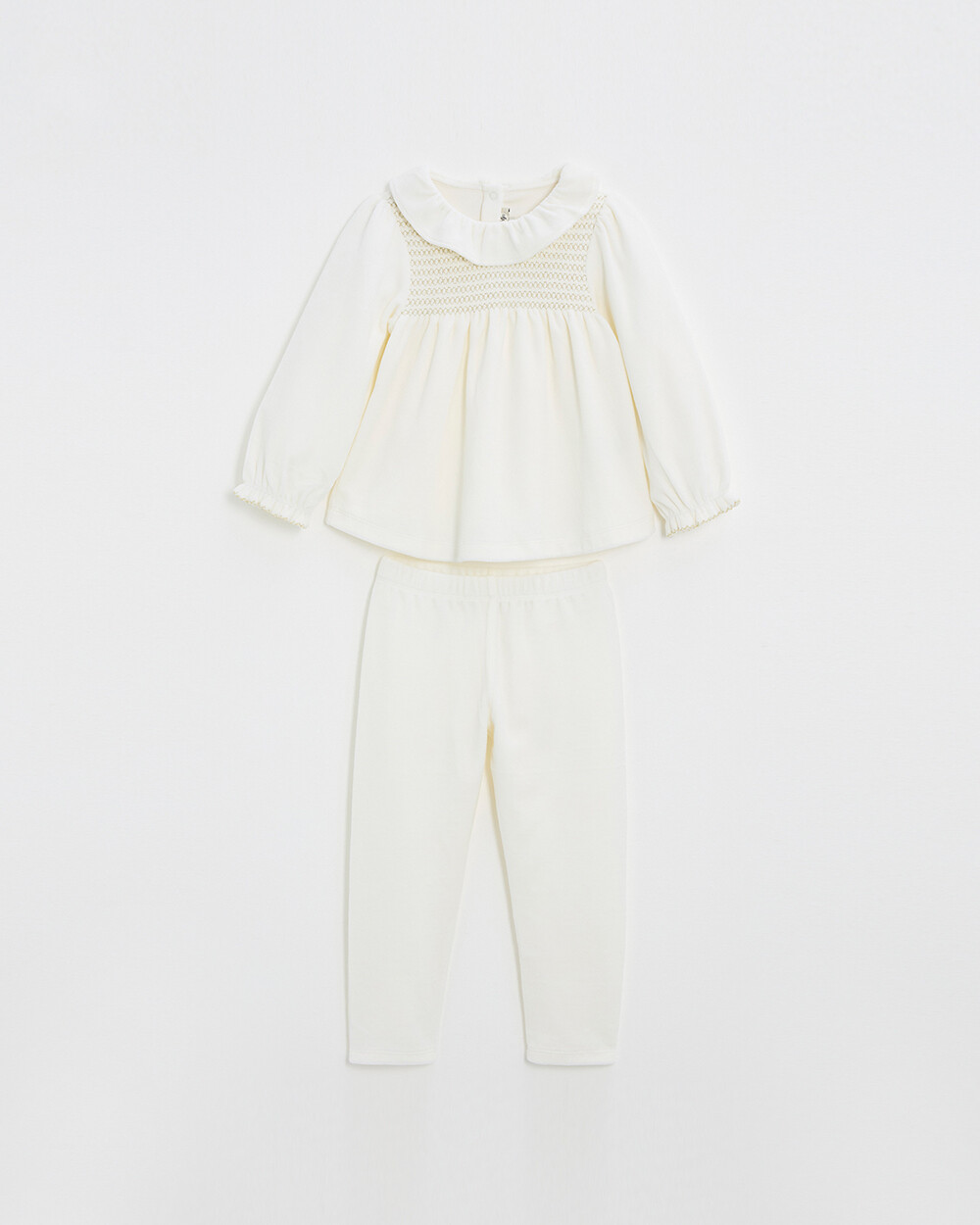 Pyjama deux pi&egrave;ces enfant en velours Coloris &eacute;cru  Natalys