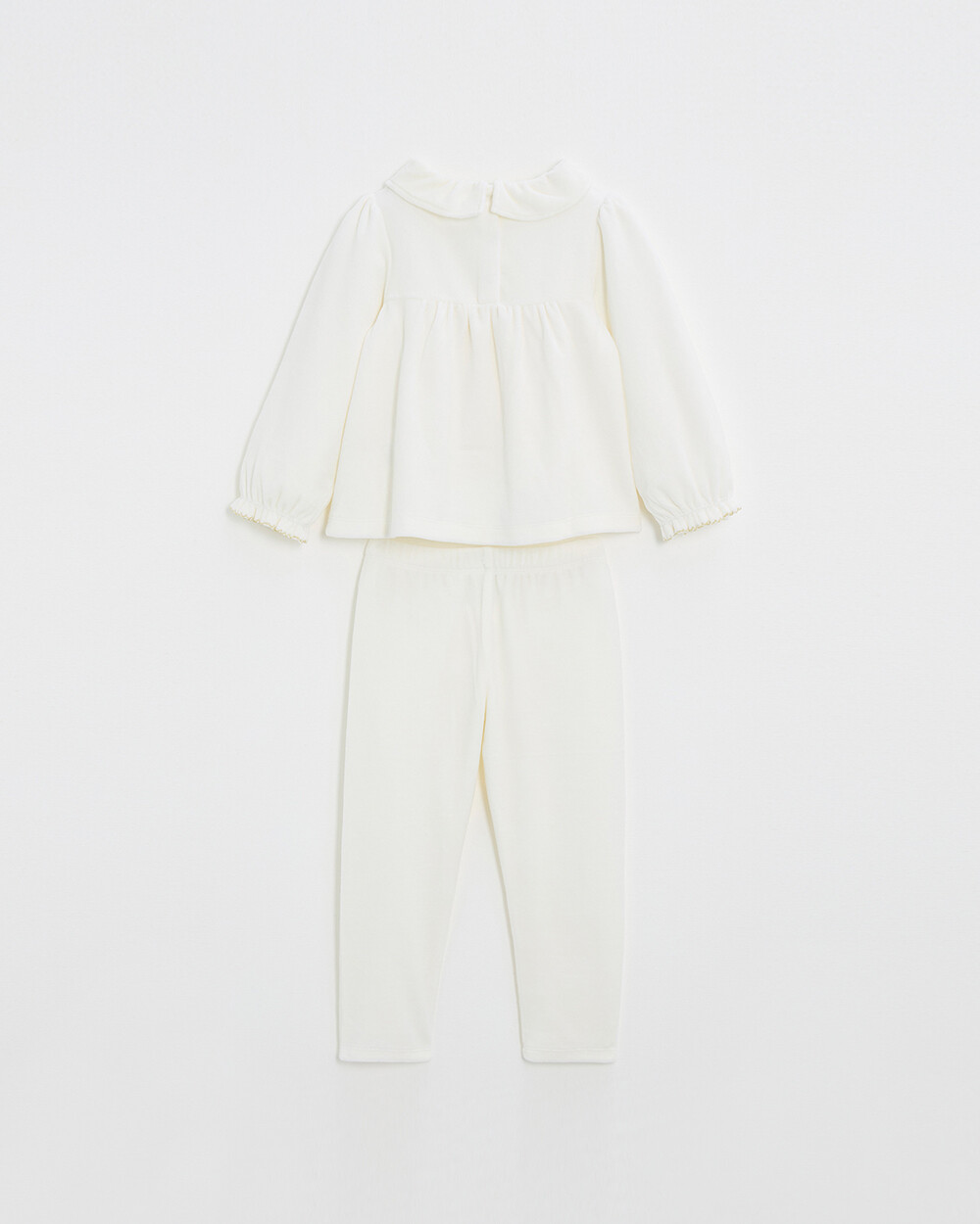 Pyjama deux pi&egrave;ces enfant en velours Coloris &eacute;cru  Natalys