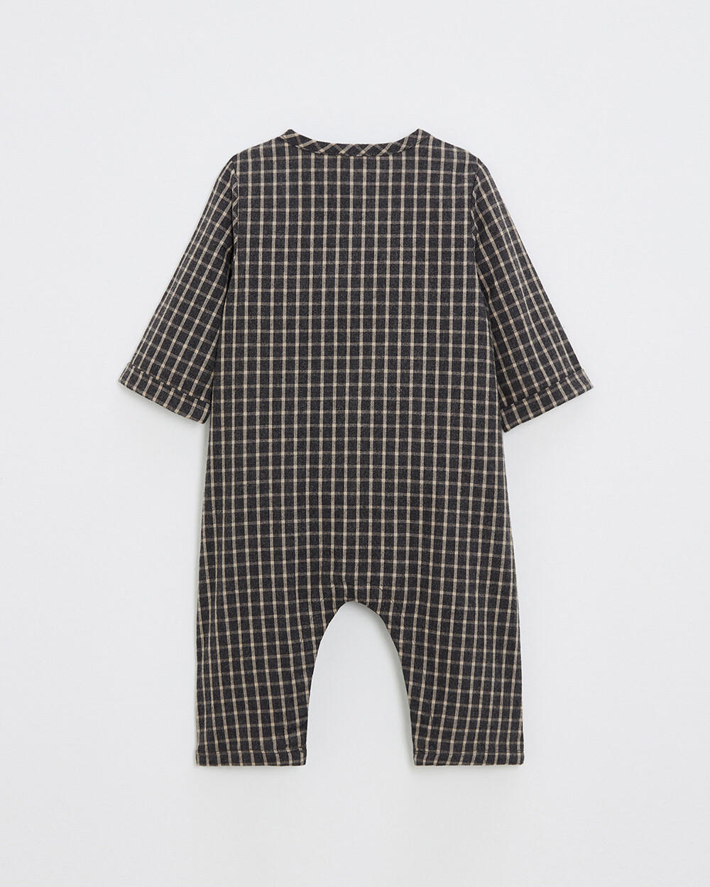 Pyjama une pièce en flanelle Coloris gris anthracite chiné Natalys
